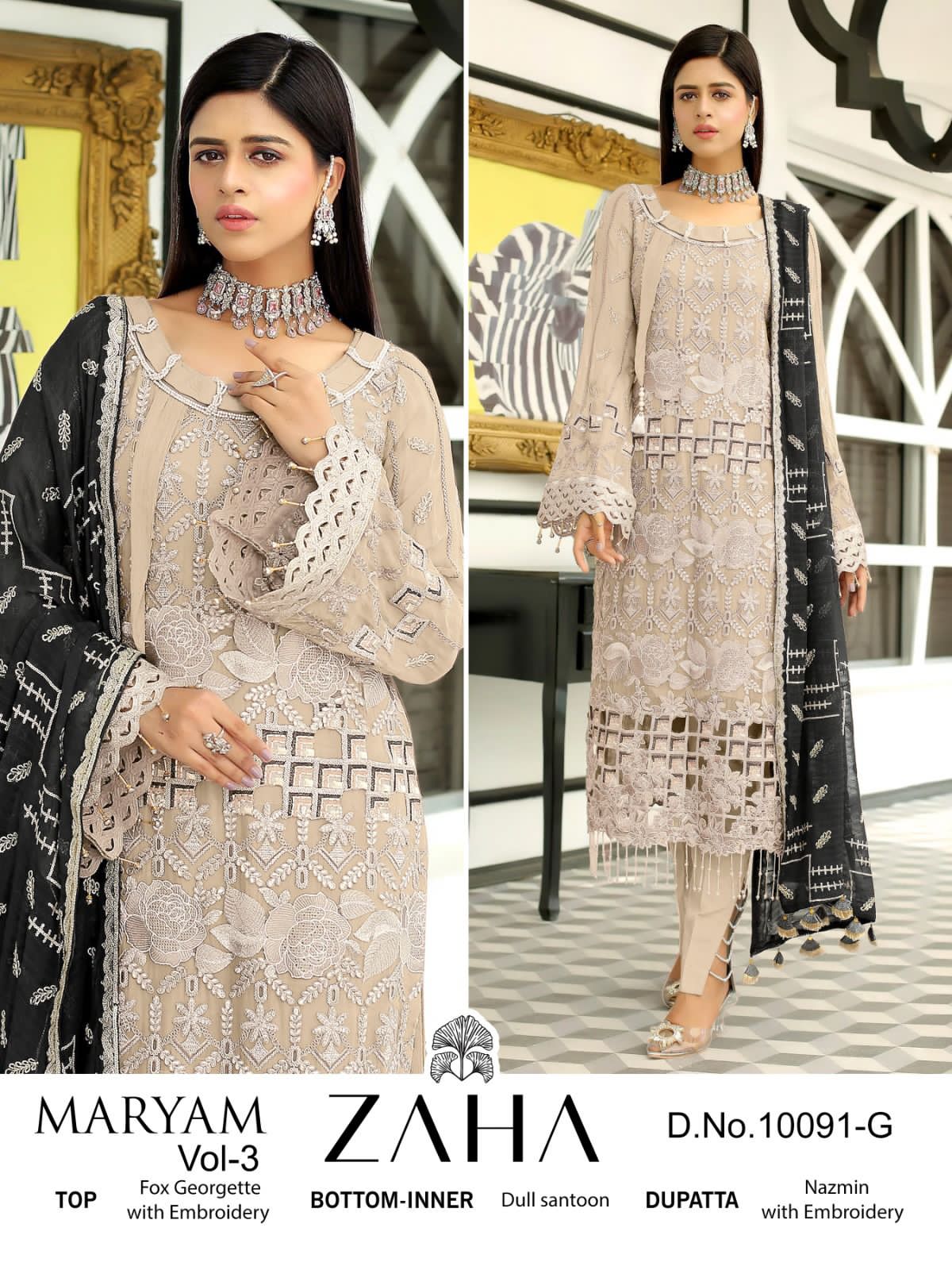 Zaha Maryam Vol 3 Wholesale Georgette Pakistani Salwar Kameez